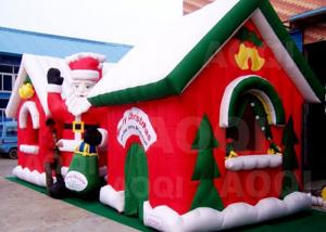 China Customized Merry Christmas Inflatable Santa Claus Bouncy Castle For Xmas Decoration on sale