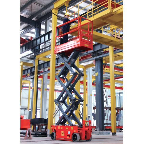 Close-up of scissor lift platform