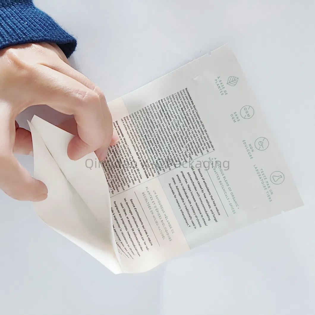 Three Side Seal Zipper Bag Matte Purple Mylar Flat Zip Lock Pouch Bag Food Packaging with Window