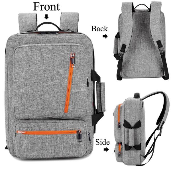17 Inch Laptop Tote Bag Grey Color , Travel Laptop Backpack Computer Bag