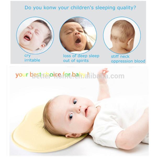 Sleeping Bamboo Baby Memory Foam Pillow For Newborn & Infant , White Heart Shape
