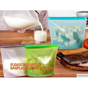 Reusable Silicone Plastic Packaging Food Zip Silicon Freezer Fresh Vegetable