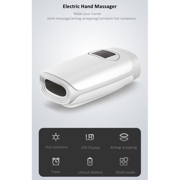 Hot Compress Cordless Electric Hand Massager 2200mAh Air Pressure Hand Therapy