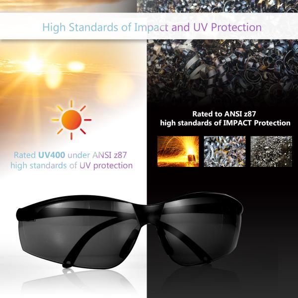 ANSI Z87 Dark Safety Glasses Goggles SG017BK Safety Work Glasses