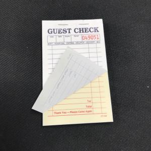 Guest check CT-101 Sequentially Numbered Hotel Guest check with Features for