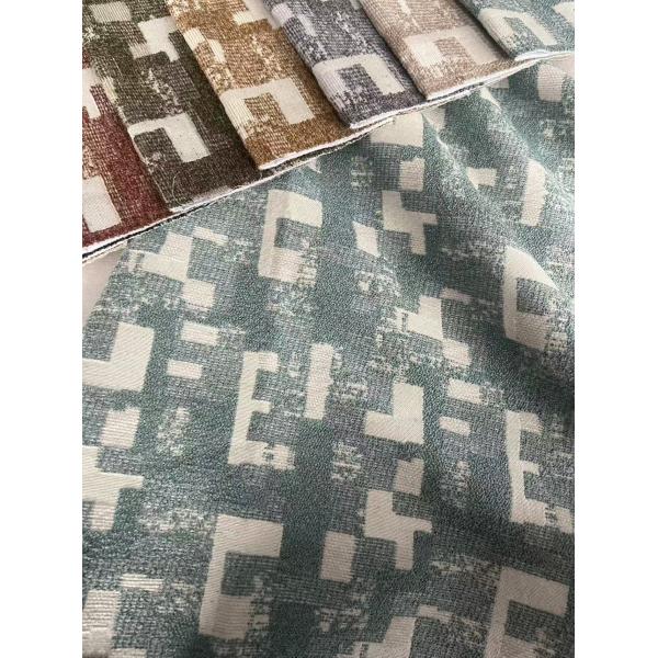 Waterproof Jacquard Curtain Fabric 500gsm For Hotel Bedrooms