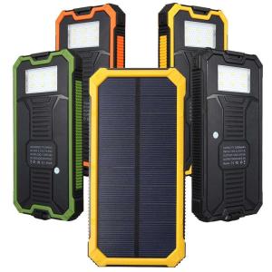 China Plastic FCC 5V2.1A 20000mAh Camping Solar Power Bank wholesale