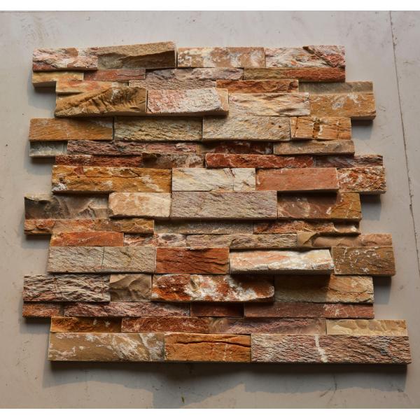 Natural Polished Wooden Vein Ledge Stone Wall Cladding 15mm Thickness