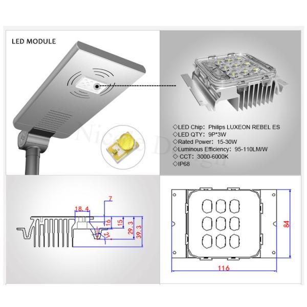 All in One Integrated Lighting 30W Solar Street Light LED, All in one integrate light manufacture