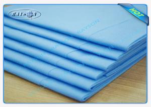 China Clinic / Hotel Hygiene Blue Disposable Bed Sheet Easy Carry Paper Bedsheet on sale