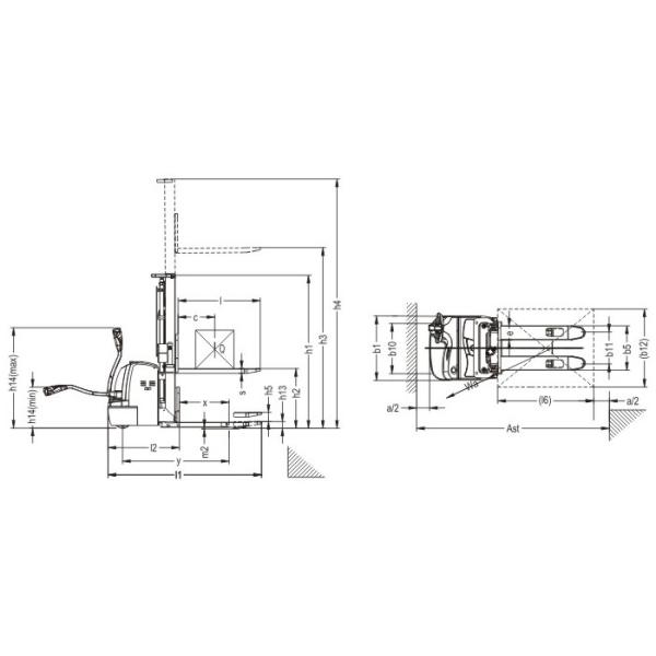 Waterproof Motor Full Electric Stacker , Initial Lift 1500kg Heavy Double Pallet Stacker