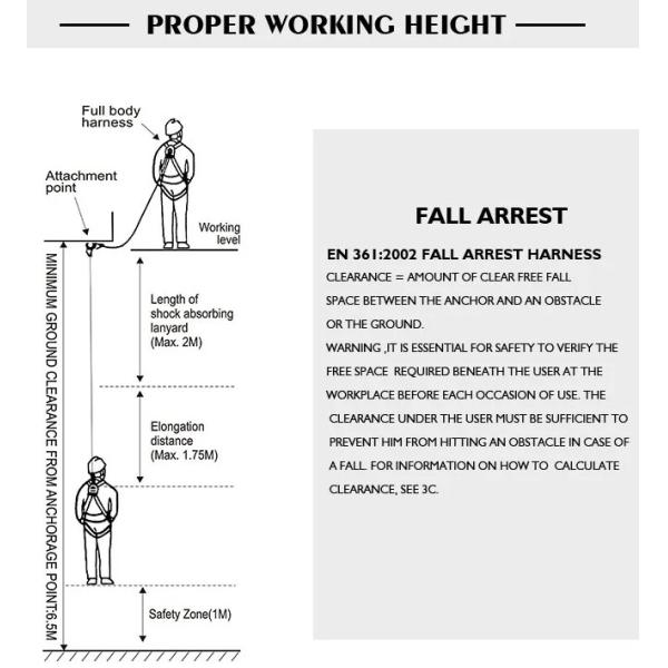 1460 To 1988mm Adjustable Safety Lanyard Yellow Energy Absorber Kernmantle Rope Lanyard