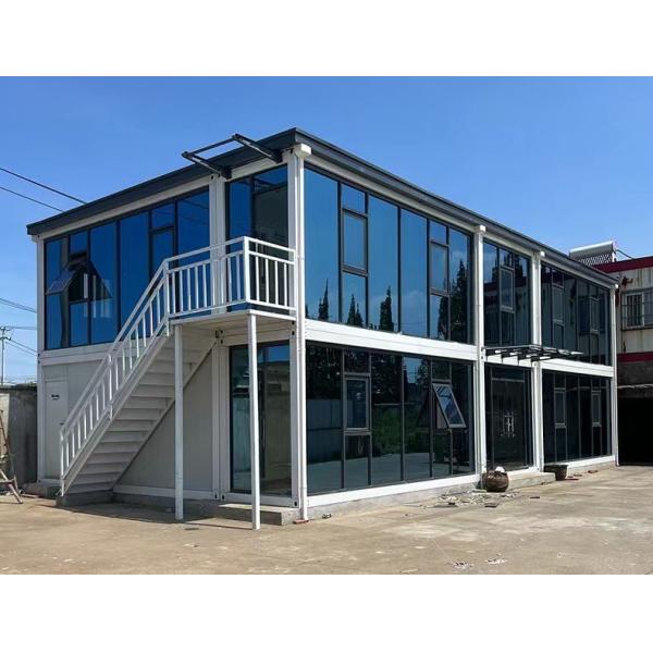 Modern Design Style Quick Assembly Glass Wall Detachable Steel Frame Container House with PVC Board Floor