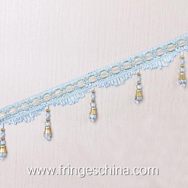 Handmade fashionable chain beads lace tassels fringes for curtain/sofa/pillow decoration