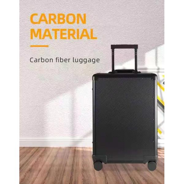 21" Real Carbon Fiber Suitcase TSA Lock Hardside Suitcase Zipperless Luggage Aluminum Frame Carry on Luggage Soft Handle