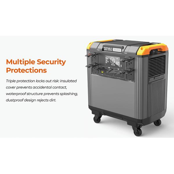 3000W Portable Power Station with 5376Wh LiFePO4 Battery and 110V/230V Solar Generator for Home Backup