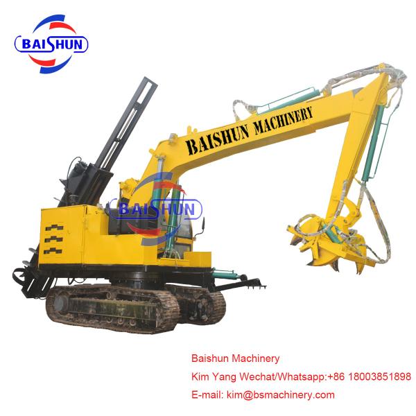 Power Skid Steer Post Hole Digger , Substation Pole Hole Drilling Machine