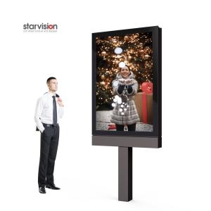 China Galvanized Steel Vertical Digital Poster 4k Lcd Display Clear Polarizer wholesale