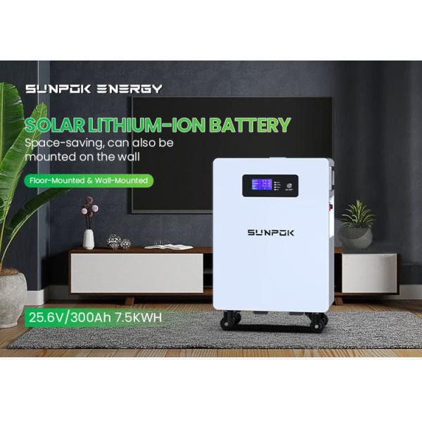 25.6V 300Ah LiFePO4 Solar Battery 7.68kWh Telecom Backup Power With CAN Bus Control