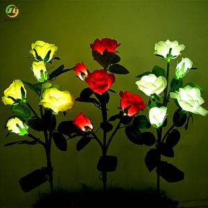 China Outdoor LED Commercial Light Simulation Rose Flower Solar Light wholesale