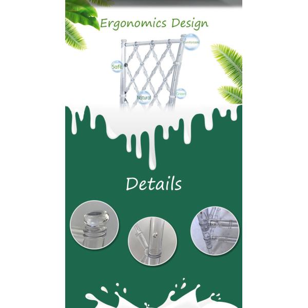 Bride Groom Resin Wedding Banquet Chairs Stackable Chiavari Diamond Crystal 40x40x92cm