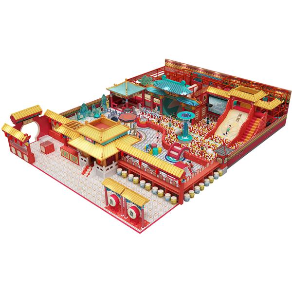 Jungle Theme Indoor Playground for Kids 2-12 Years with Slides and Ball Pit