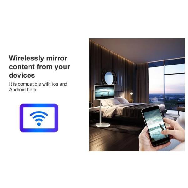 27" Interactive Touch Screen Monitor Mobile Tv Portable Smart Screen For Gaming Fitness Meetings Battery Included