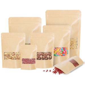 Customized Free Sample Custom Logo All Sizes Eco White Kraft Paper Stand Up