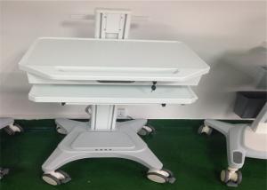 China Medical Working Station Patient Monitor Stand Hydraulic Laptop Computer Cart on sale