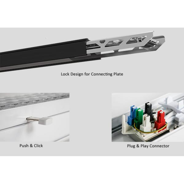 Seamless 60W LED Linear Lighting System , 4000K Black Linear Light Fixture