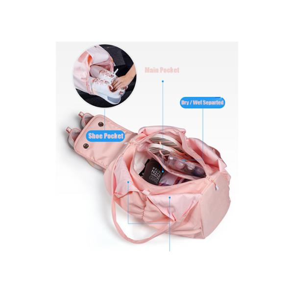 Multi Purpose Canvas Tote Bags Dry Wet Separation With Zipper And Pockets