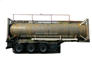 30FT UN1789 Hydrochloric Acid ISO Tank Container 26KL -28KL Steel Tank Lined LDPE 16mm 