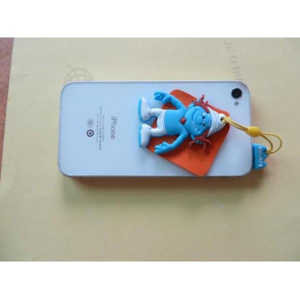 Custom 2d/3d Soft PVC Cartoon Figures Shape With Durable Elastic Lanyard For Mobile Phone Accessories