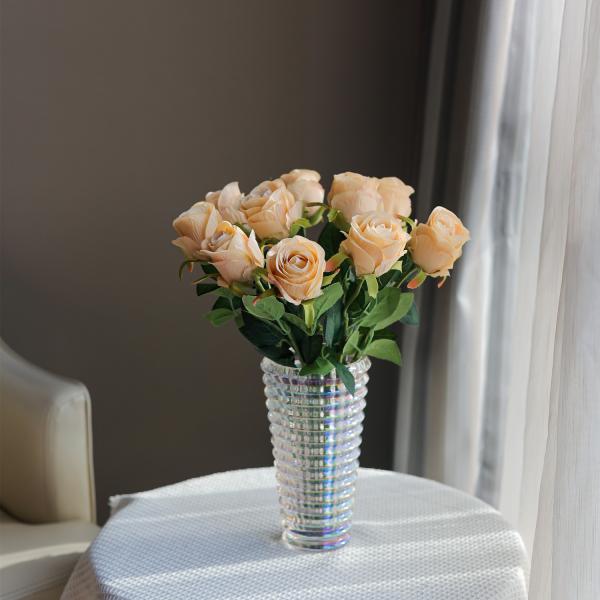 Rose simulation flower silk flower 2022 new bouquet plastic flower arrangement decoration living room decoration fake flower