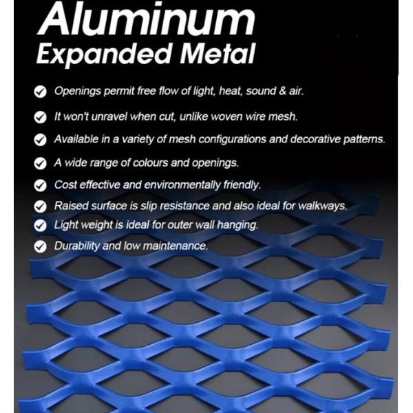 Oem Odm Spray Paint Expanded Metal Wire Mesh Aluminum