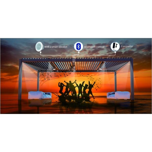 Bioclimatic Motorized Adjustable Louvered Aluminum Pergola For Balcony Garden Backyard