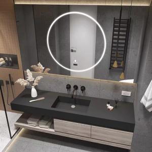 Plywood Bathroom Vanity Units , slate Countertop Floating Vanity Cabinet