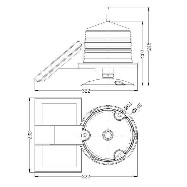 1~6NM 6.4V 6000mAH Solar Marine Navigation Light Sealane For Buoy