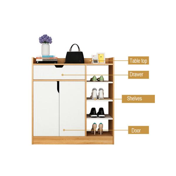 Golden Teak Color Home Shoe Storage Cabinet Eco Friendly Without Odour Smell