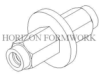 Concrete Walls Formwork Tie Rod System Steel Cone Removable Cover 75mm Size