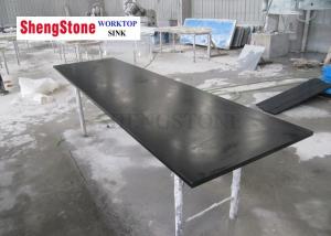 China Custom Made Black Color Epoxy Resin Worktop , Flat Edge Epoxy Benchtop wholesale