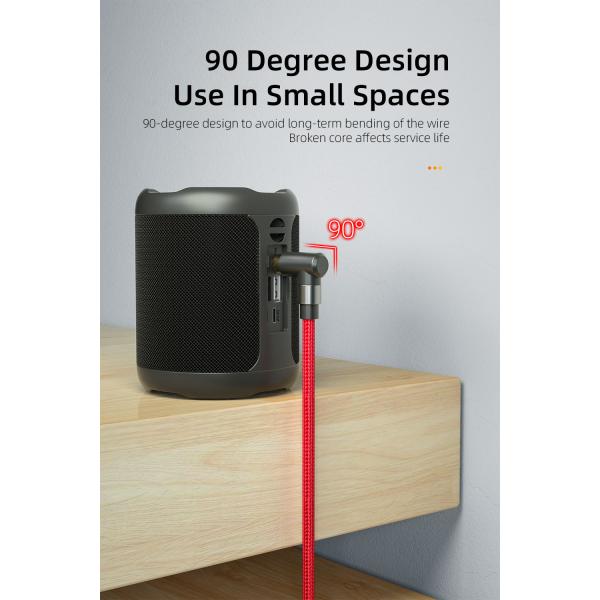 3.5mm AUX Cable Elbow Male To Male Audio Jack Cable 90 Degree