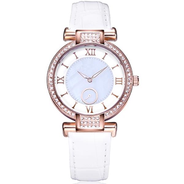 Fashion Ladies / Girls Alloy Wrist Watch Water Resistant With Leather Strap , OEM Service