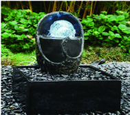 Hexagon Base Natural Stone Fountains Outdoor For Lanscape Hand Carved