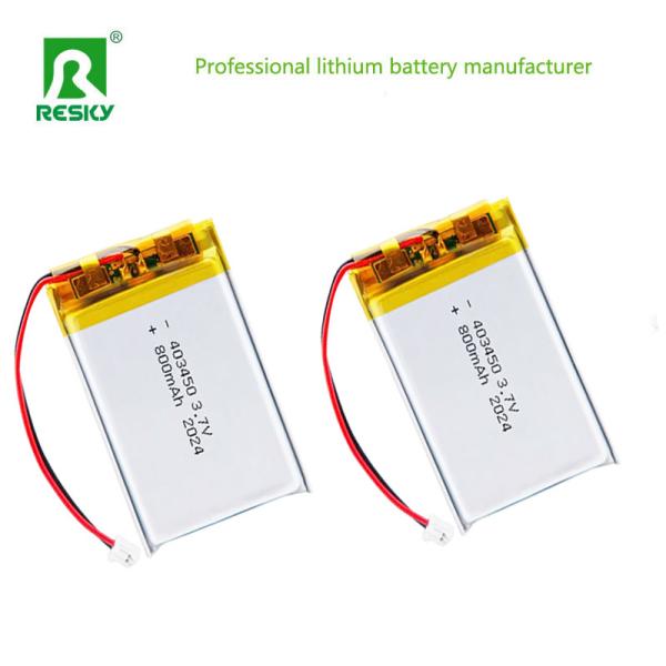 Rechargeable lithium cell 3.7V 403450 800mAh lipo li-polymer battery cell For audiovisual devices