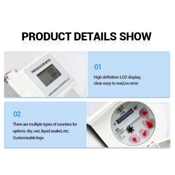 RF IC Card Intelligent Prepaid Water Meter with Software