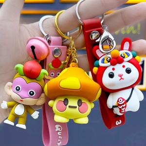 China Custom Pvc Keyrings 3D Silicone Kawaii Cartoon Anime Rubber Keychain on sale