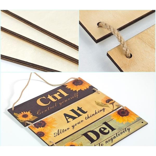 Sublimation Heat Transfer Blank Rectangular Wooden Signage Custom Shape Cut Bamboo Wooden Blank Signage Porch Decoration