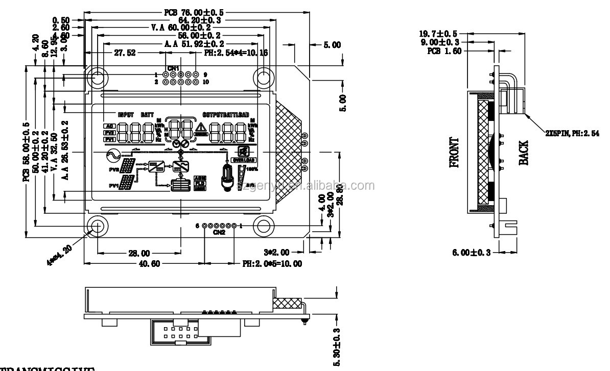 Tn Htn Stn LCD UPS Power Display Modules COB LCD Custom 7 Segment Display for Inverter LCD Screen