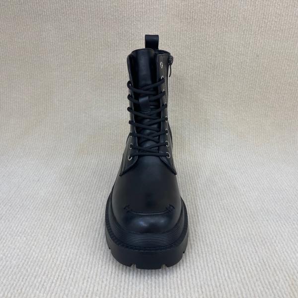 Fashion Ladies Short Boots Microfiber Black Leather Boots For Women